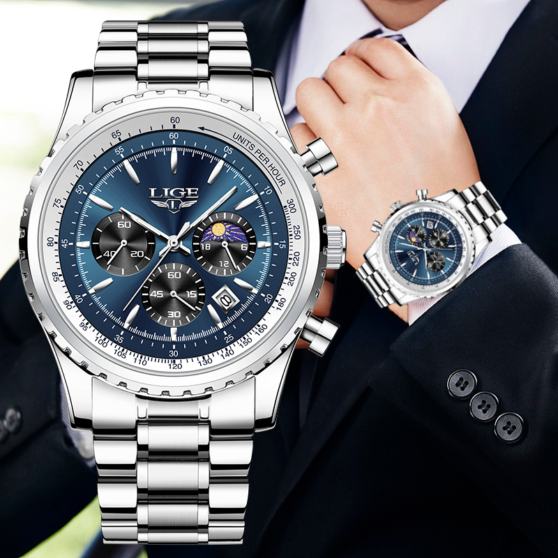 Luxury Watch Magazine - Часы наручные LIGE Мужские кварцевые, брендовые