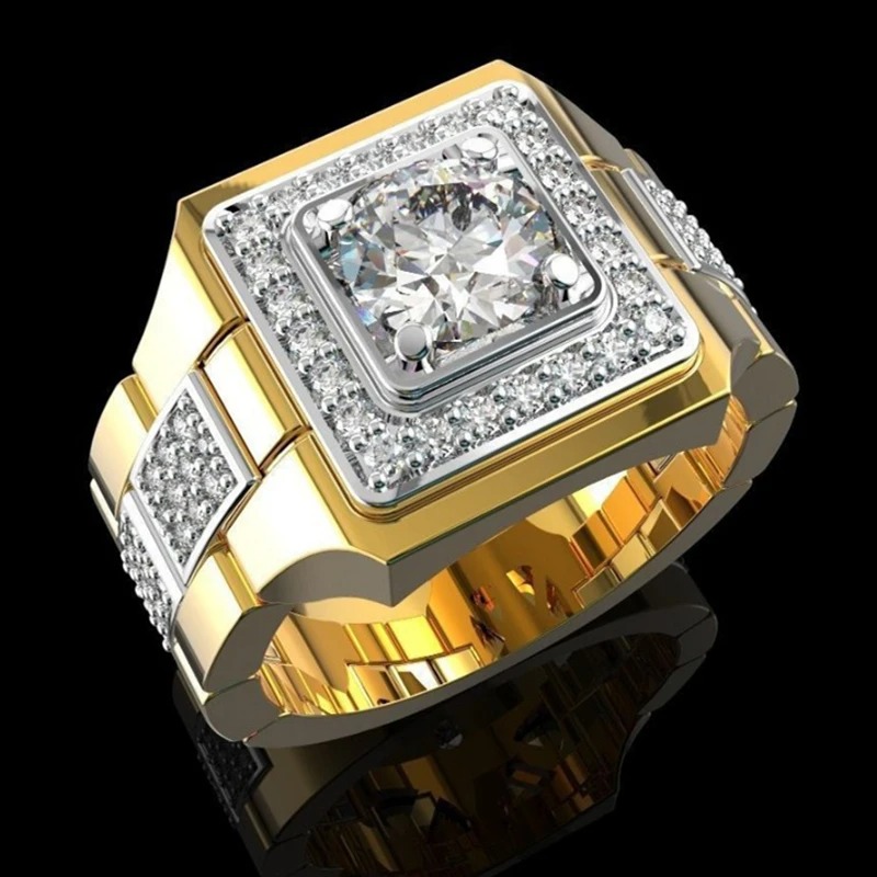 Luxury Watch Iceberg - Роскошные мужские кольца с белым камнем-талисманом,