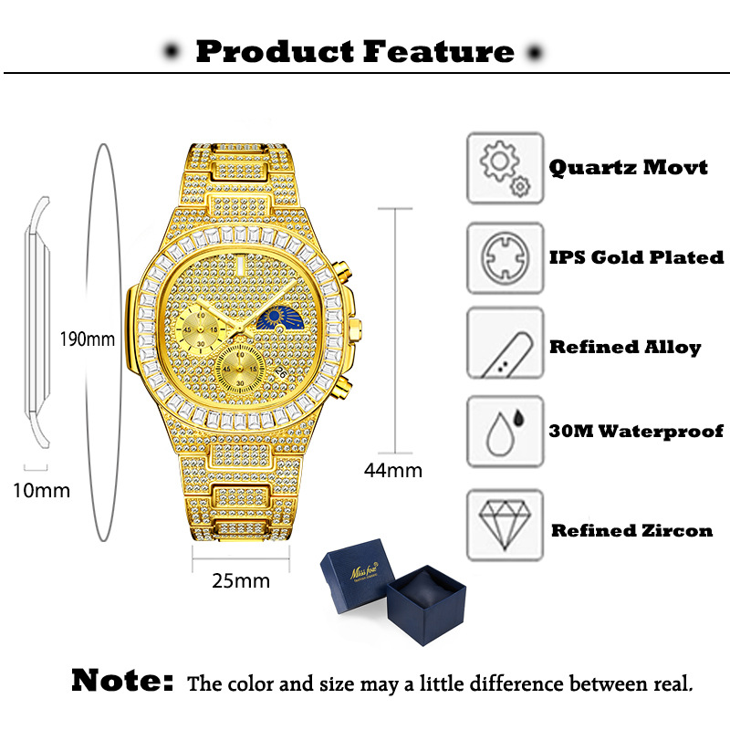 MISSFOX Роскошные золотые часы – обзор и цена Luxury Watch Iceberg